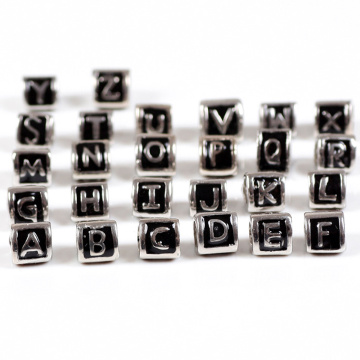 charme mélangé 8mm 925 alphabet argent perles lettre